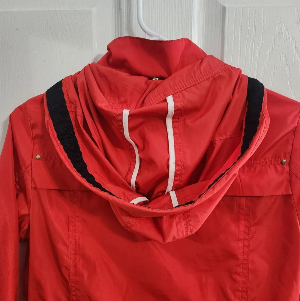 Zara Basic Red Windbreaker Jacket Pockets Detacha… - image 3